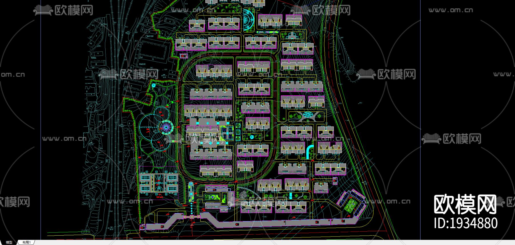 新源里小区cad施工图下载（渲染图1）