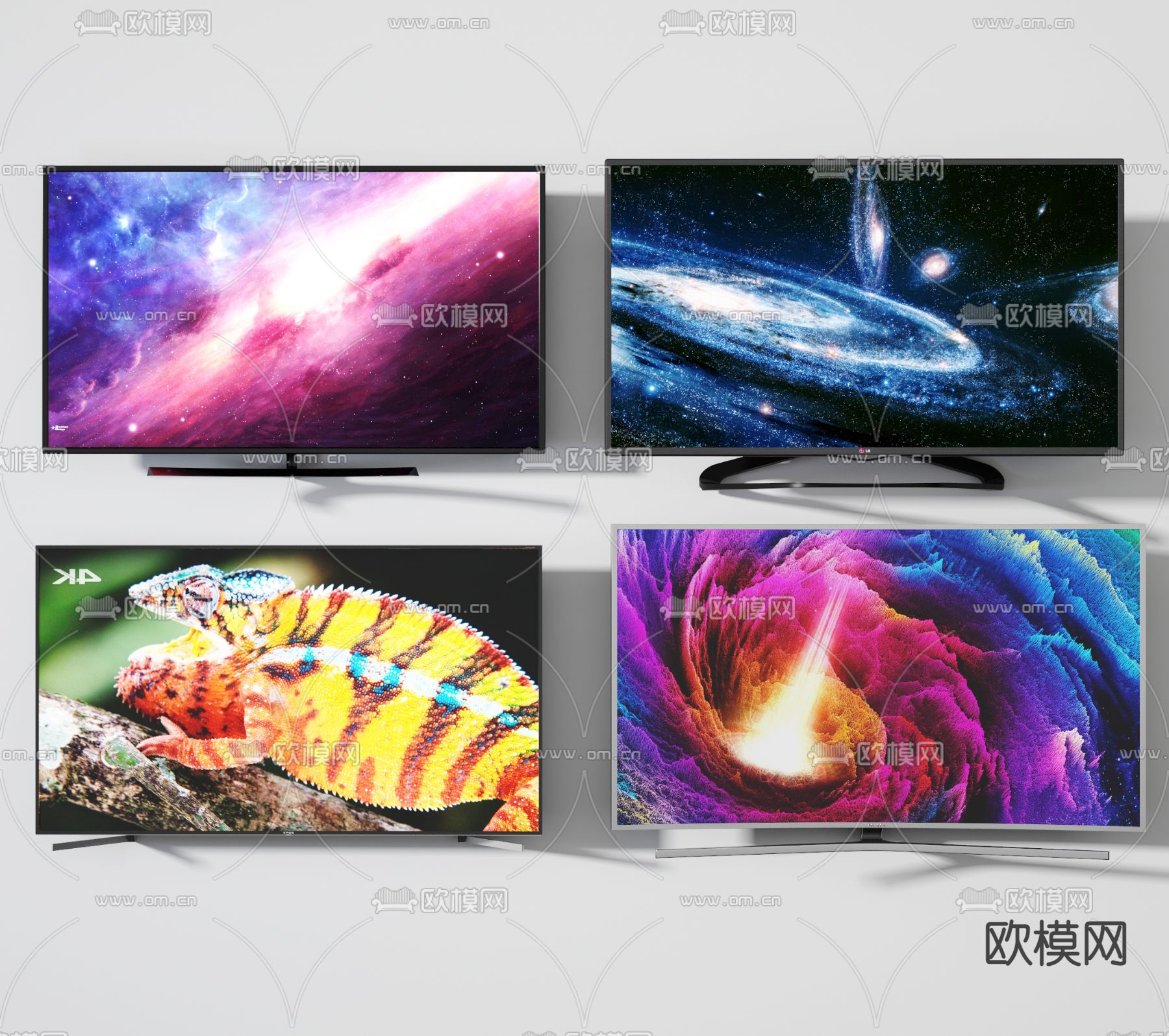 现代液晶电视机3d模型下载