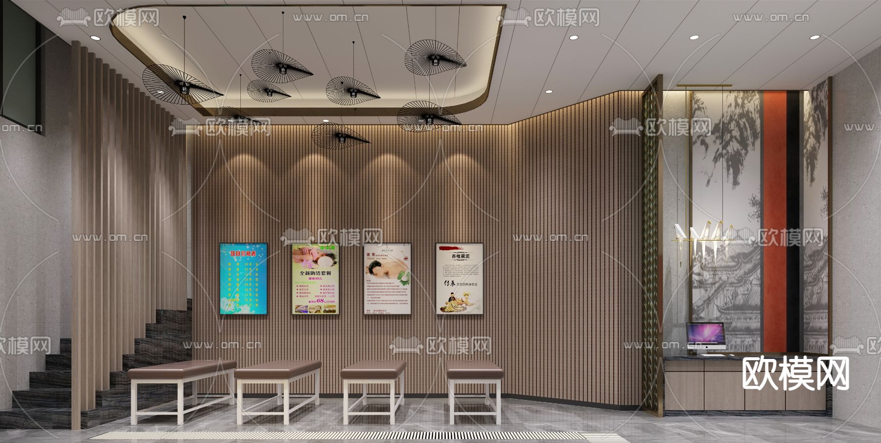 现代洗浴中心女宾免费3d模型下载（渲染图7）