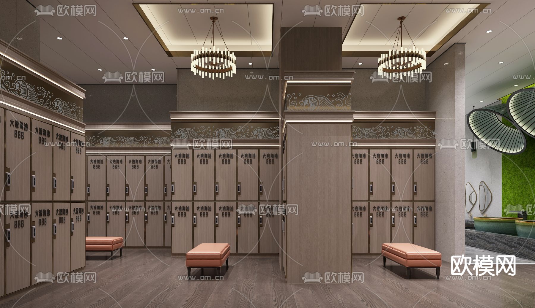 现代洗浴中心女宾免费3d模型下载（渲染图2）