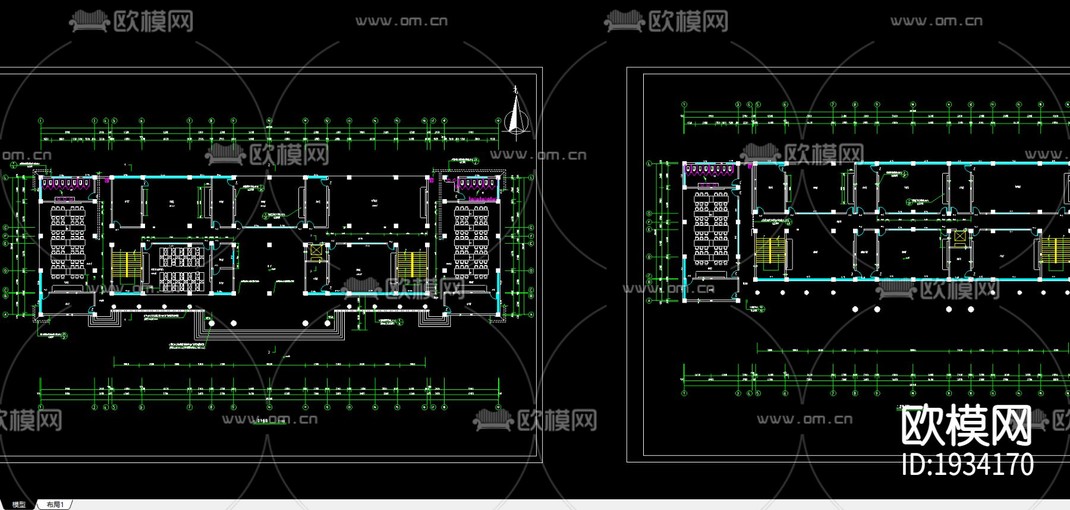 学校实验楼cad施工图-免费3dmax模型库-欧模网