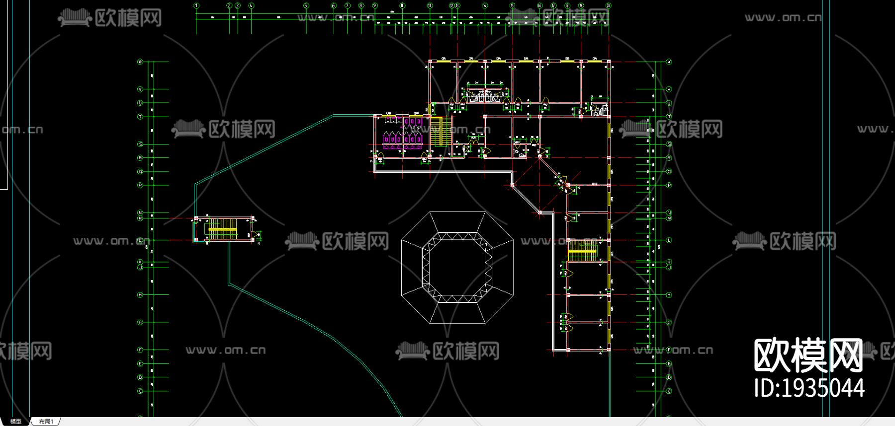 娱乐城cad平面图下载（渲染图1）