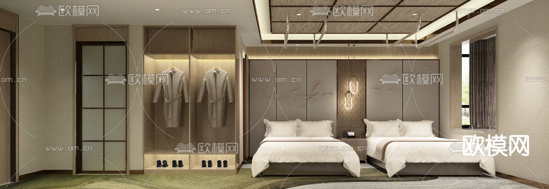 现代足疗包间免费3d模型下载（渲染图5）