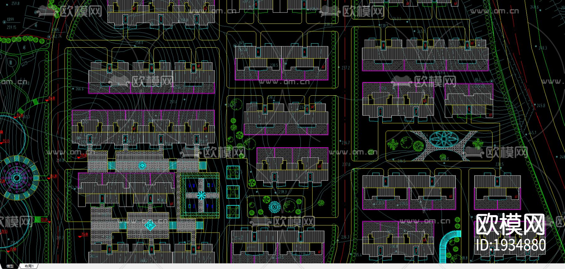 新源里小区cad施工图下载（渲染图2）