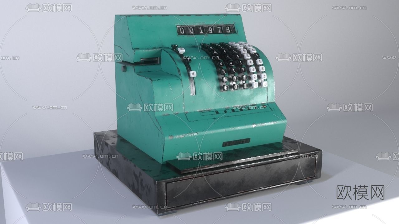 简欧复古收银机免费3d模型下载