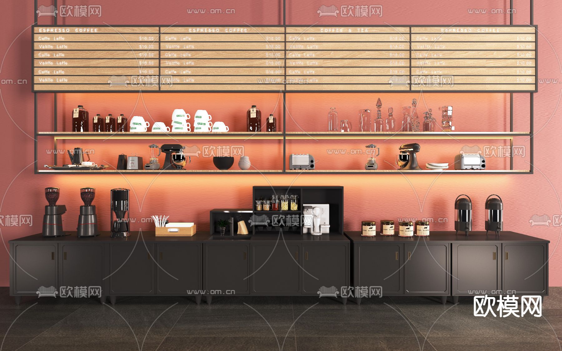 现代厨房器具免费3d模型下载（渲染图2）