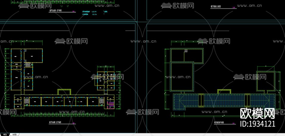 中學(xué)建筑cad施工圖下載(渲染圖4)