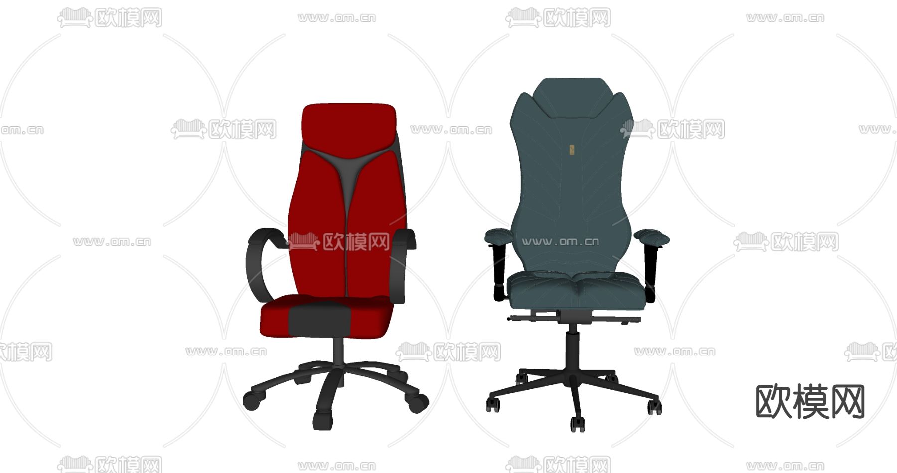 现代皮革电竟椅su模型下载（渲染图2）