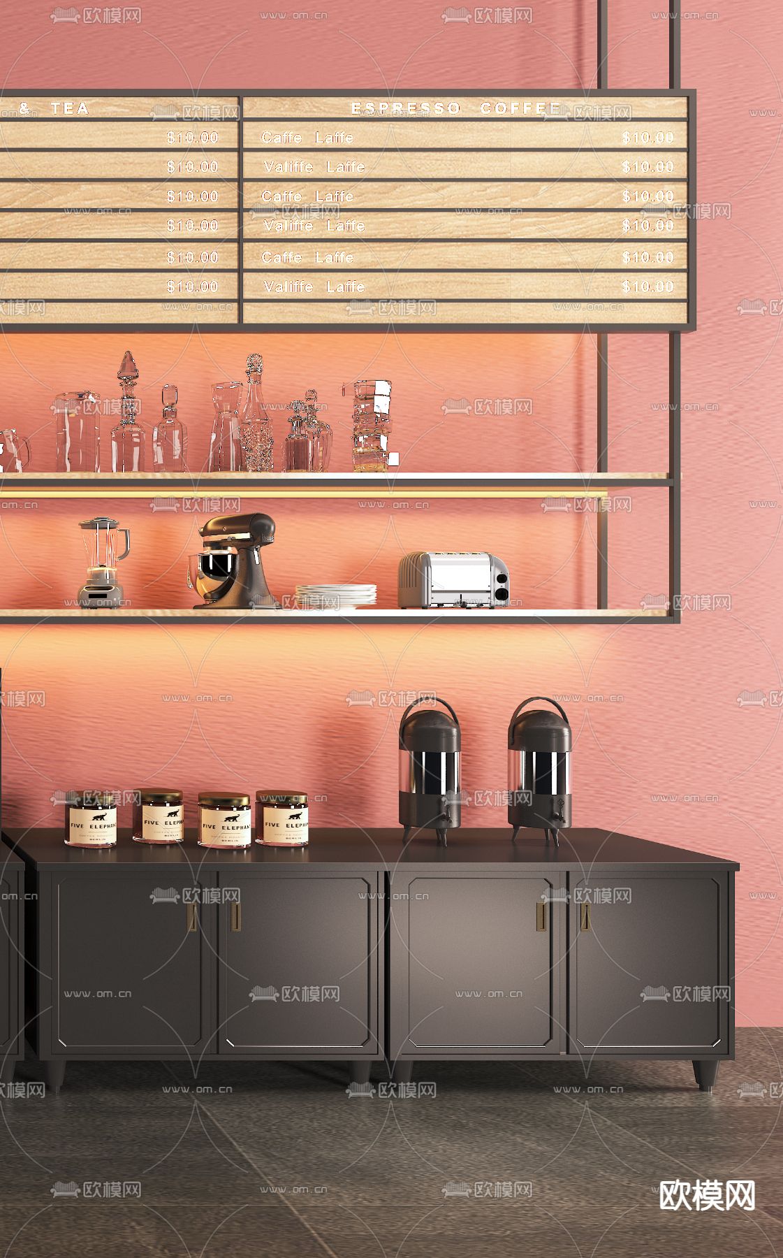 现代厨房器具免费3d模型下载（渲染图3）