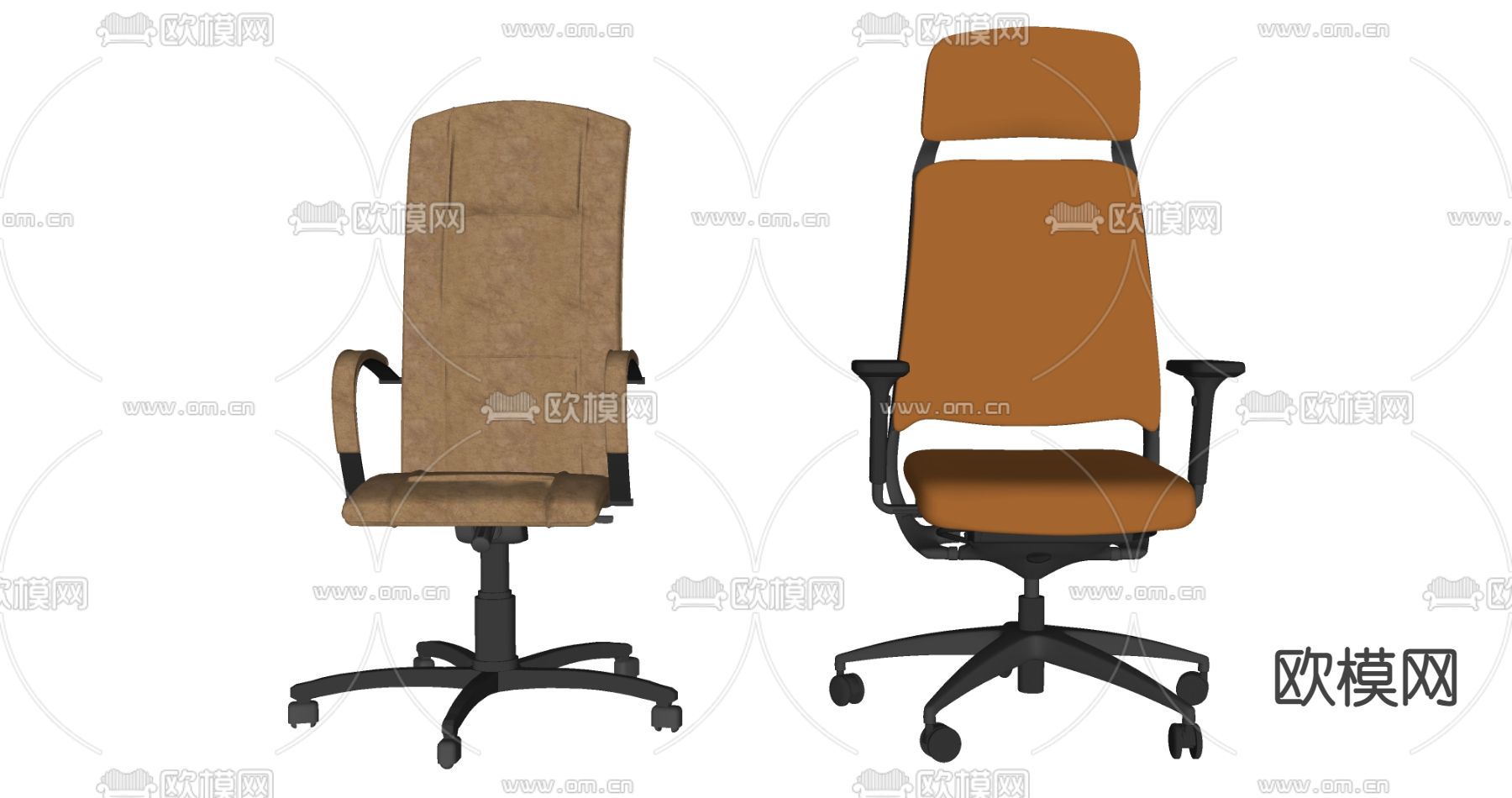 北欧风办公椅su模型下载（渲染图2）