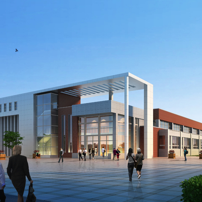 学校食堂建筑外观3d模型