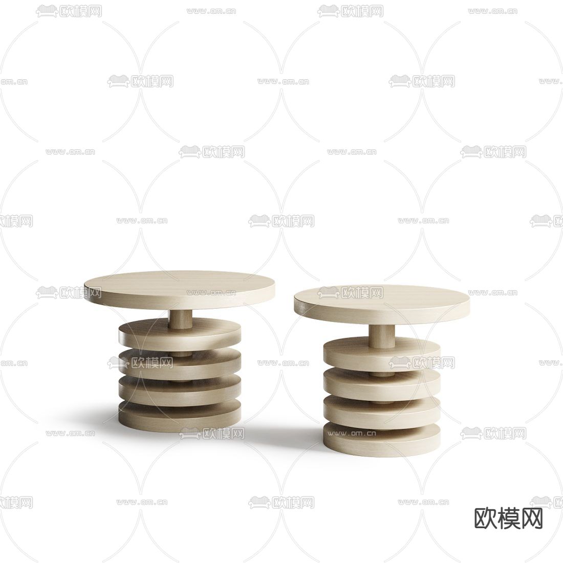 现代圆几边几3d模型下载（渲染图2）