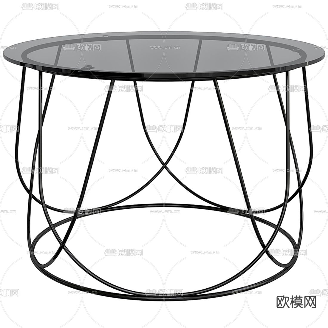 现代玻璃茶几3d模型下载