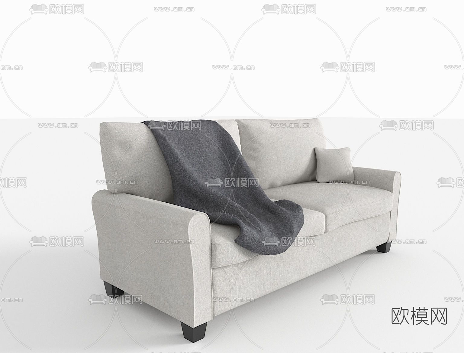 现代双人沙发免费3d模型下载