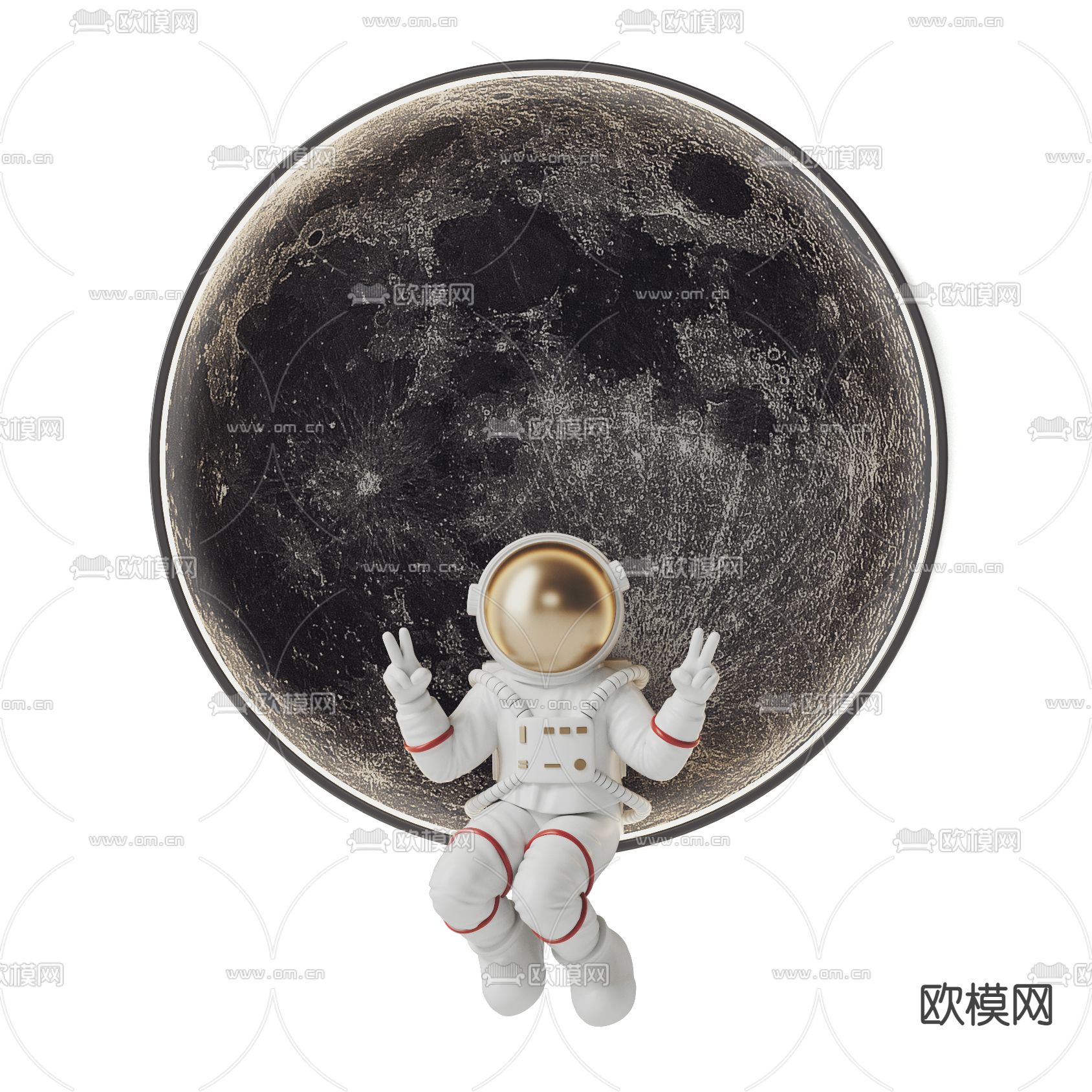 现代宇航员壁灯3d模型下载