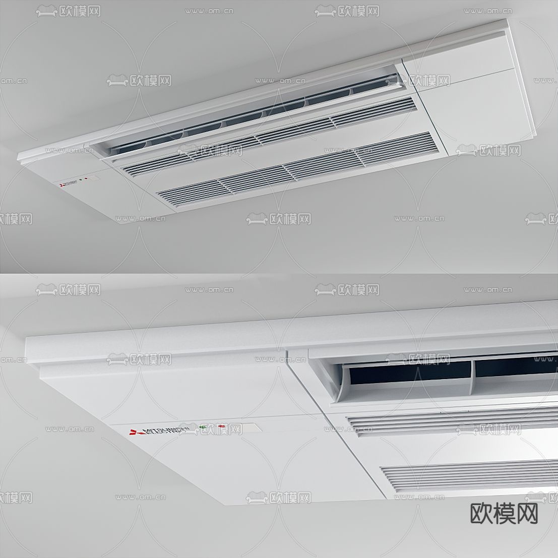 现代吸顶空调3d模型下载（渲染图2）