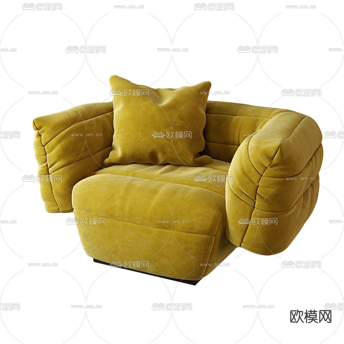 BAXTER 现代绒布单人沙发3d模型下载