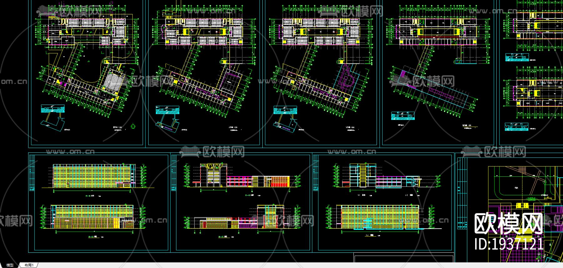 华中农业大学人文馆CAD施工图下载（渲染图3）