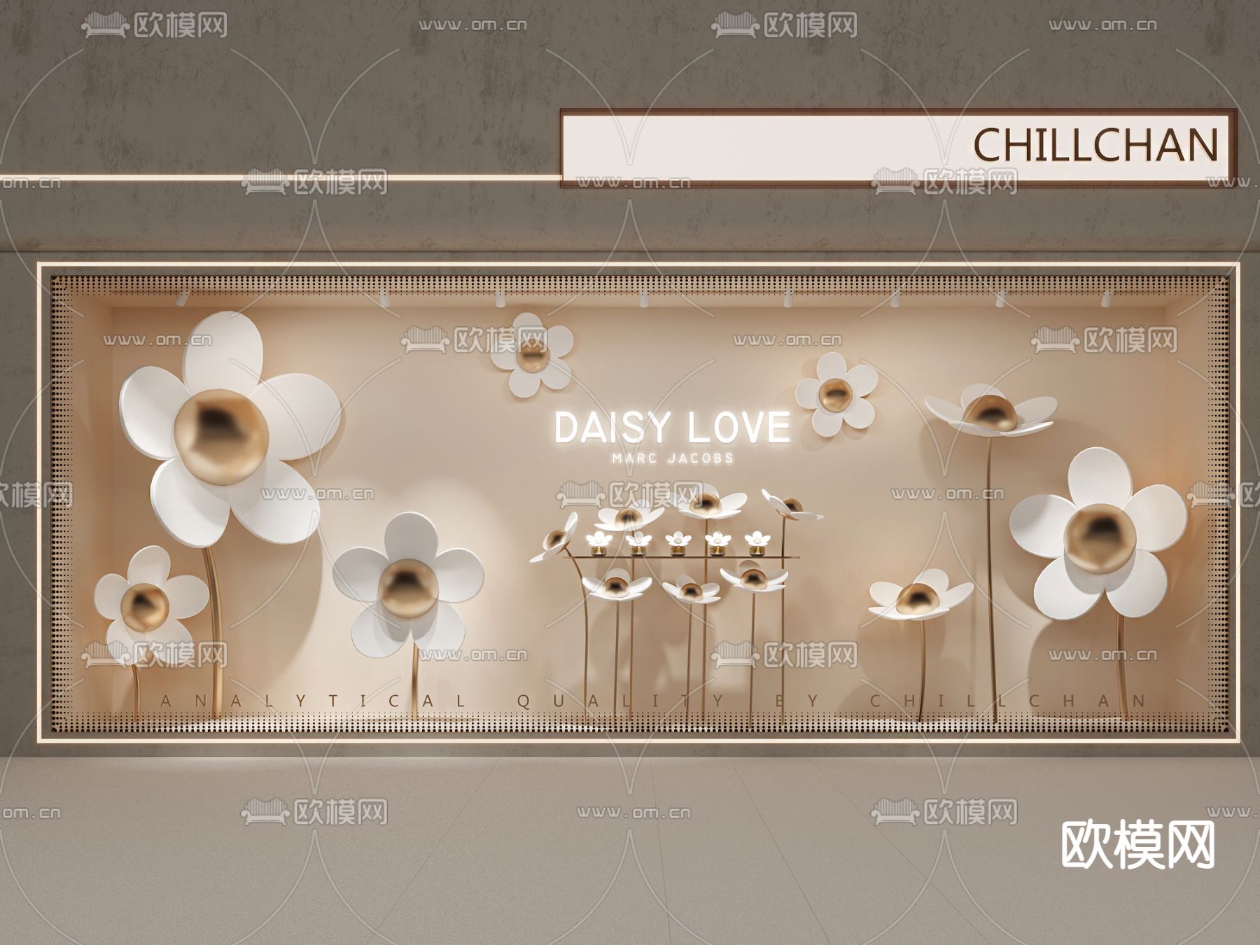 现代化妆品店橱窗3d模型下载