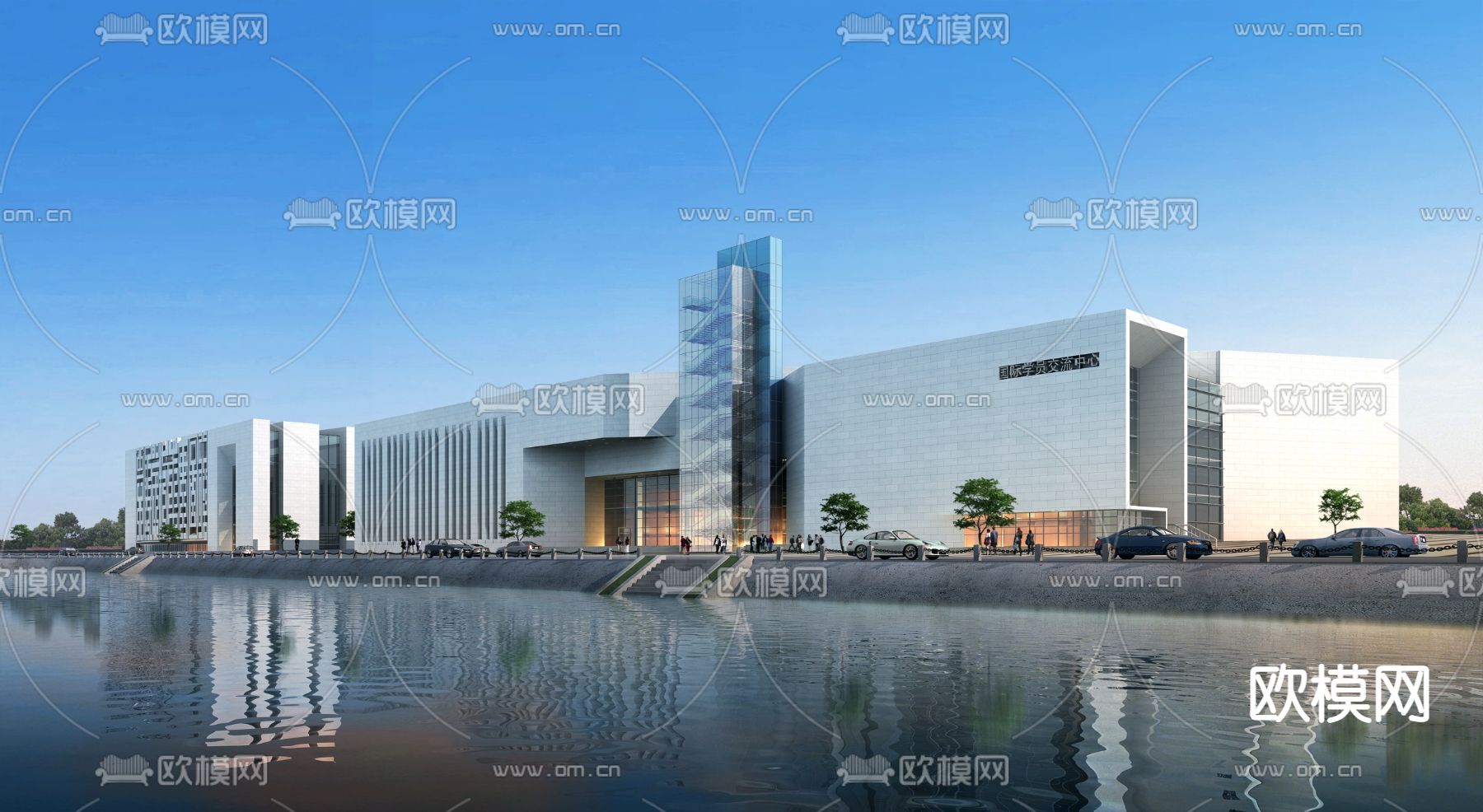 现代博物馆外观3d模型下载