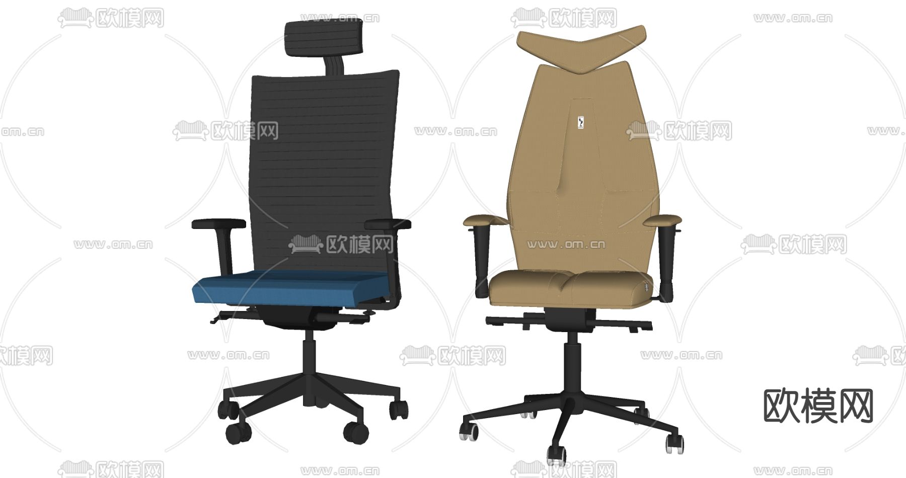 现代办公椅su模型下载（渲染图2）