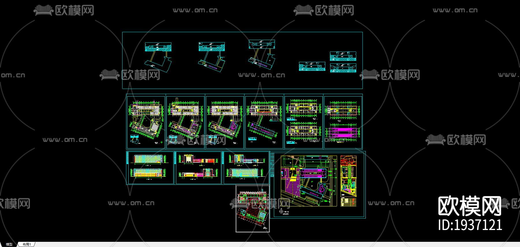 华中农业大学人文馆CAD施工图下载（渲染图2）