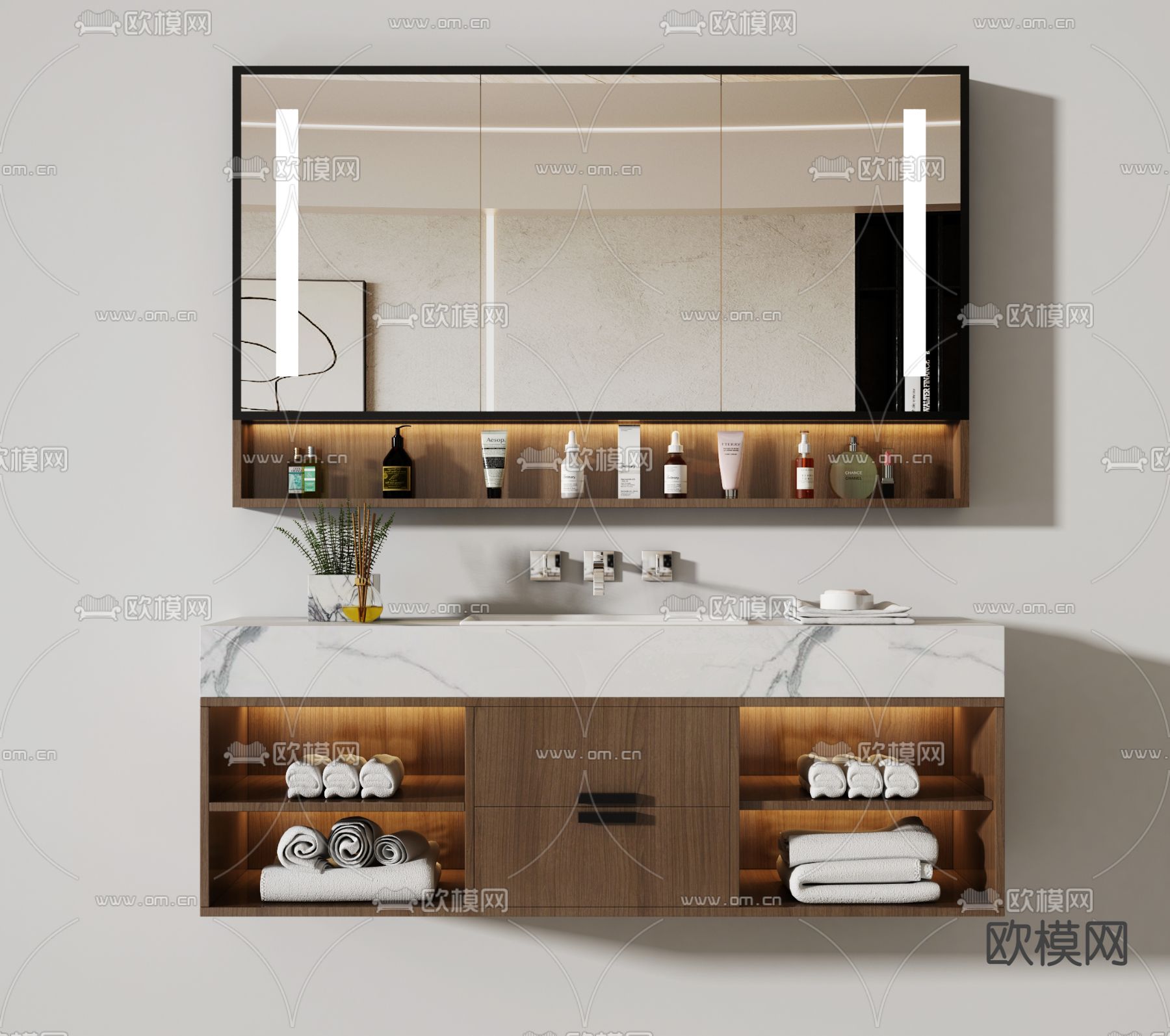 现代浴室柜洗手台3d模型下载