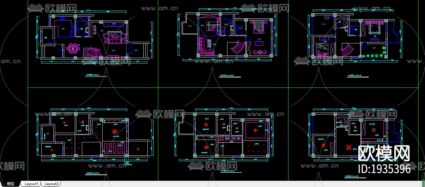 碧云山庄别墅CAD施工图下载（渲染图4）