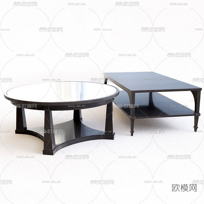 简欧茶几免费3d模型下载