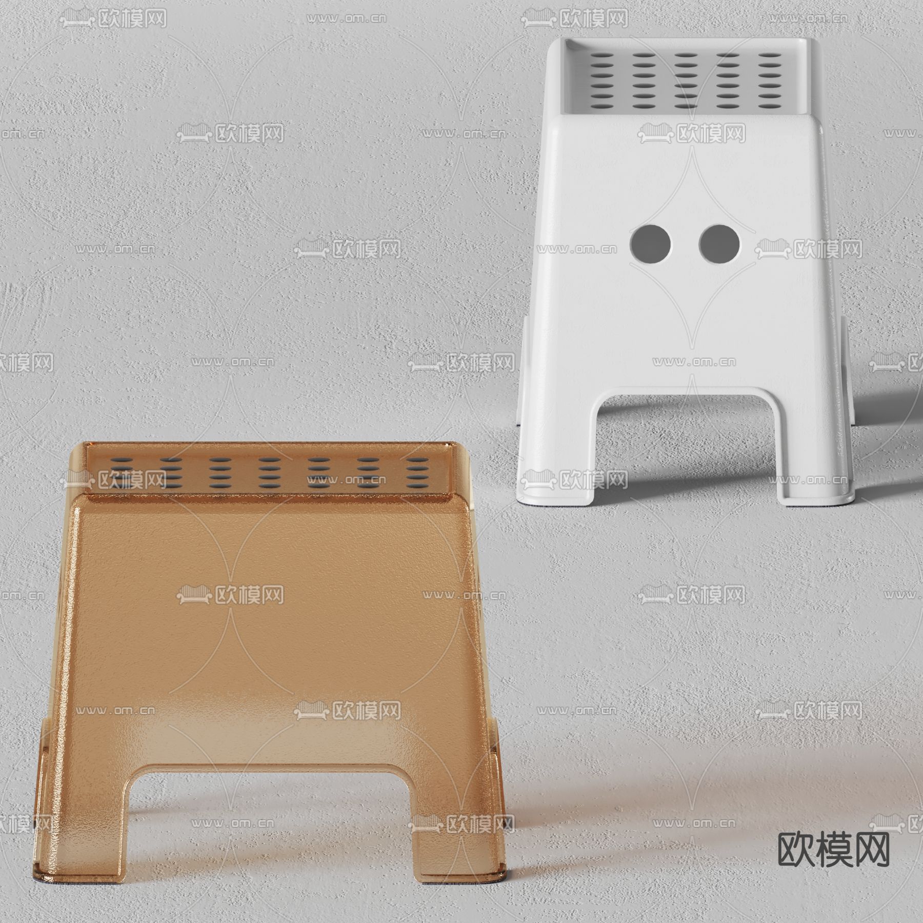 Calligaris 现代透明亚克力凳子3d模型下载