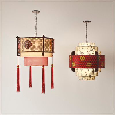  中式吊灯su模型 