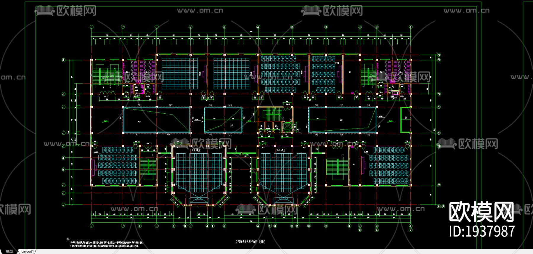 湖北教学楼CAD施工图下载