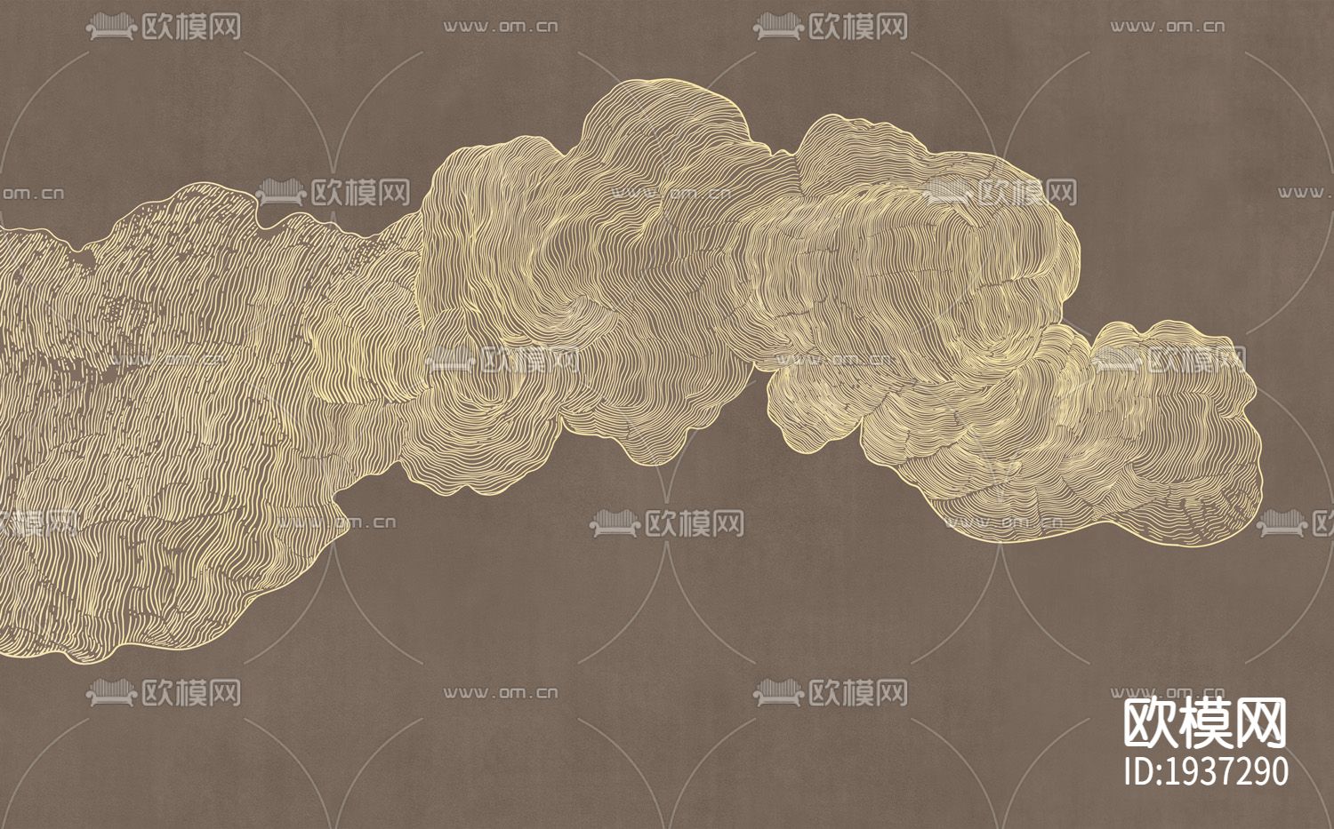 新中式精雕立体墙纸下载（渲染图3）