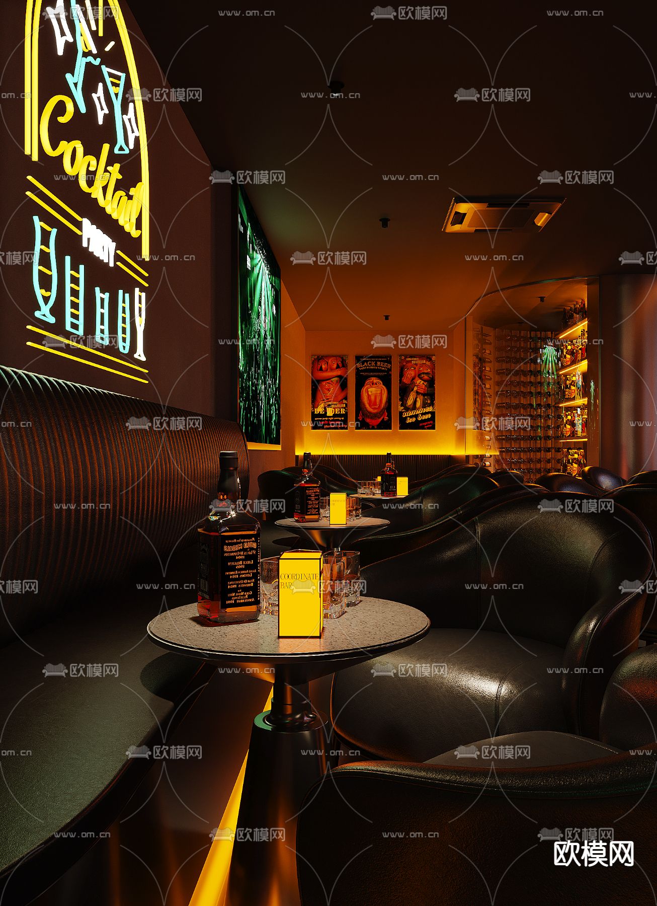 现代音乐酒吧3d模型下载（渲染图2）