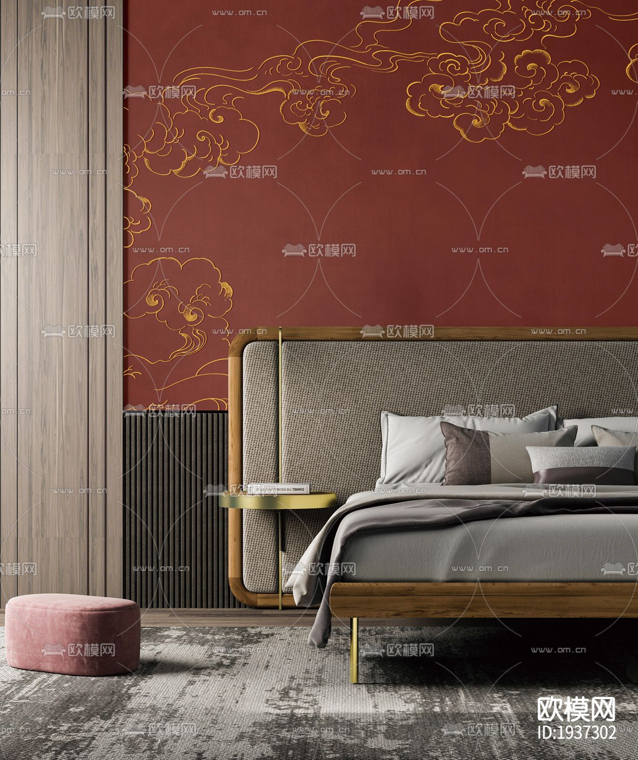 中式墙纸下载（渲染图5）