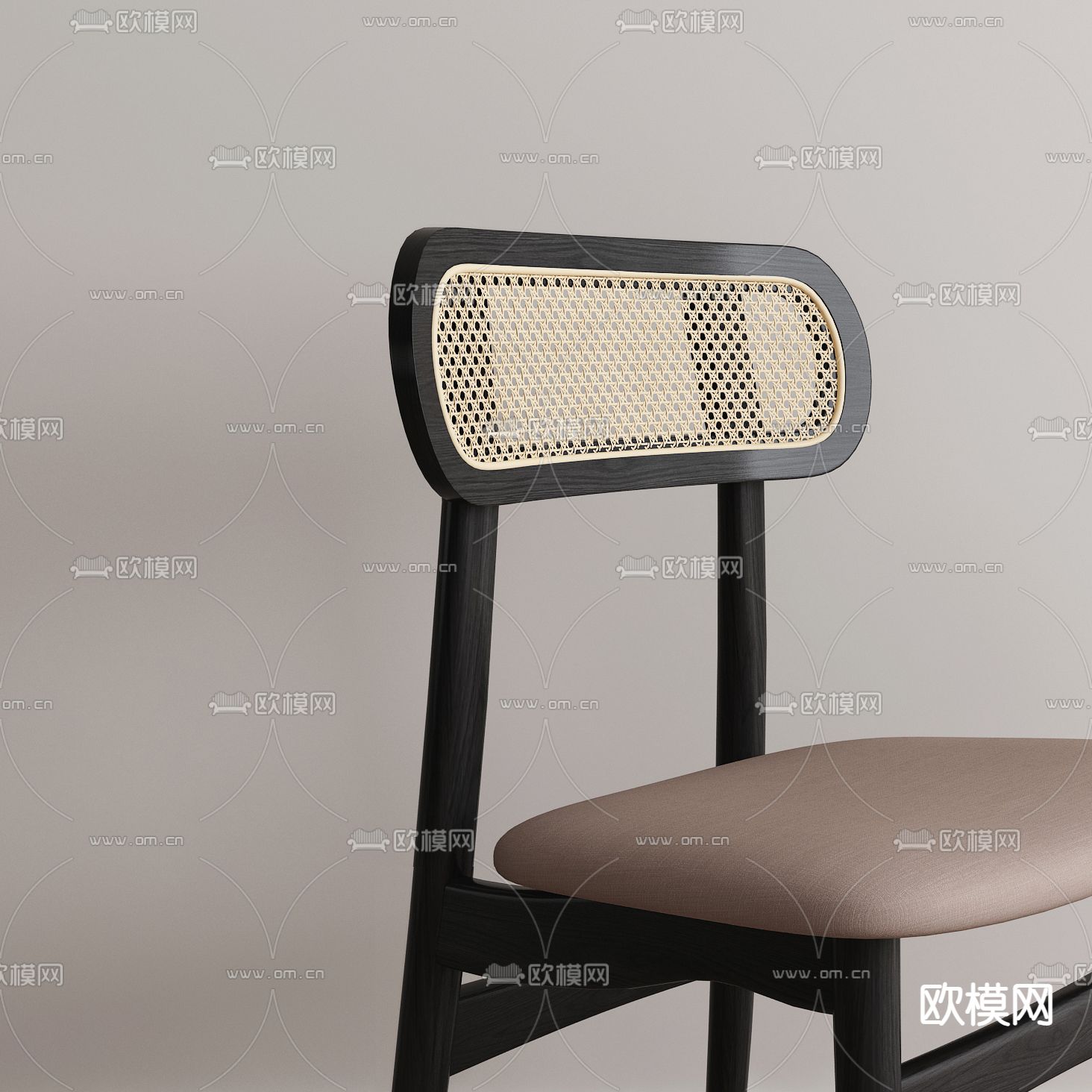 北欧编藤休闲椅3d模型下载（渲染图4）