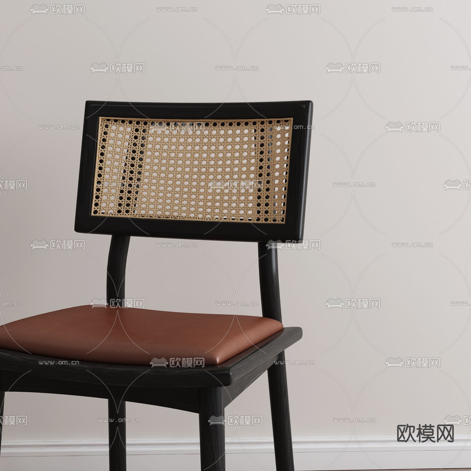 北欧编藤休闲椅3d模型下载（渲染图3）