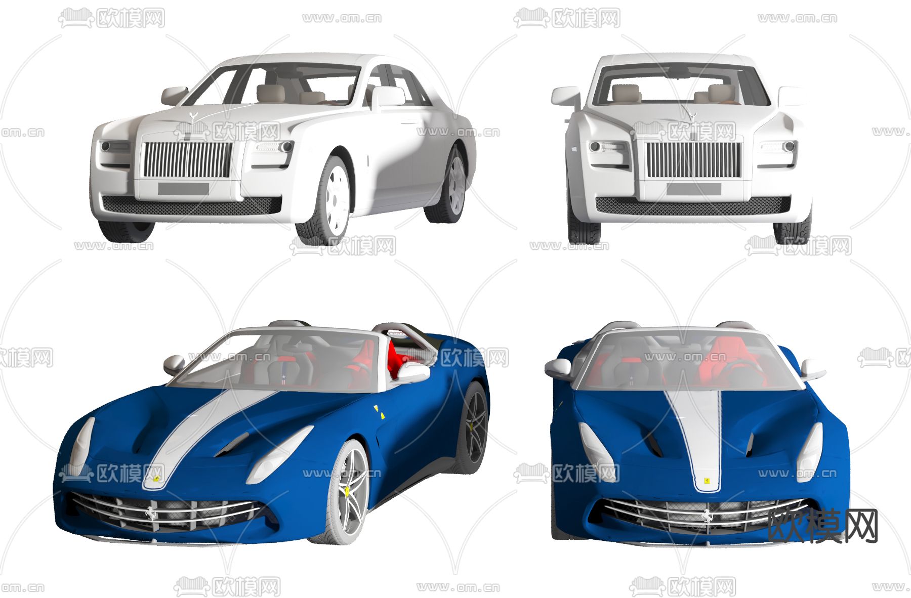 现代劳斯莱斯跑车豪车3d模型下载