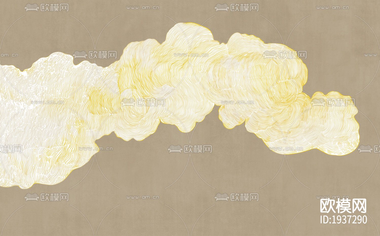 新中式精雕立体墙纸下载（渲染图2）