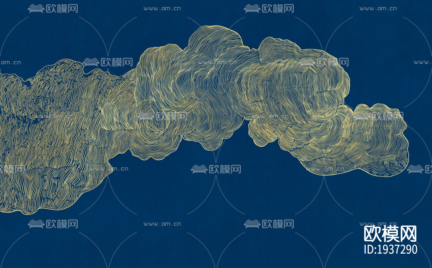 新中式精雕立体墙纸下载（渲染图5）