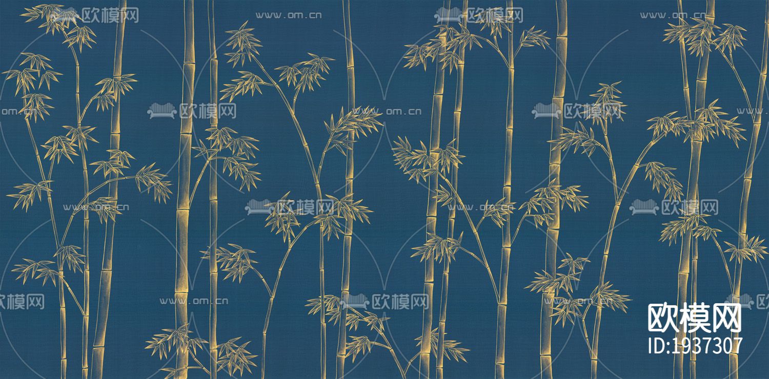 新中式精雕立体墙纸下载（渲染图1）