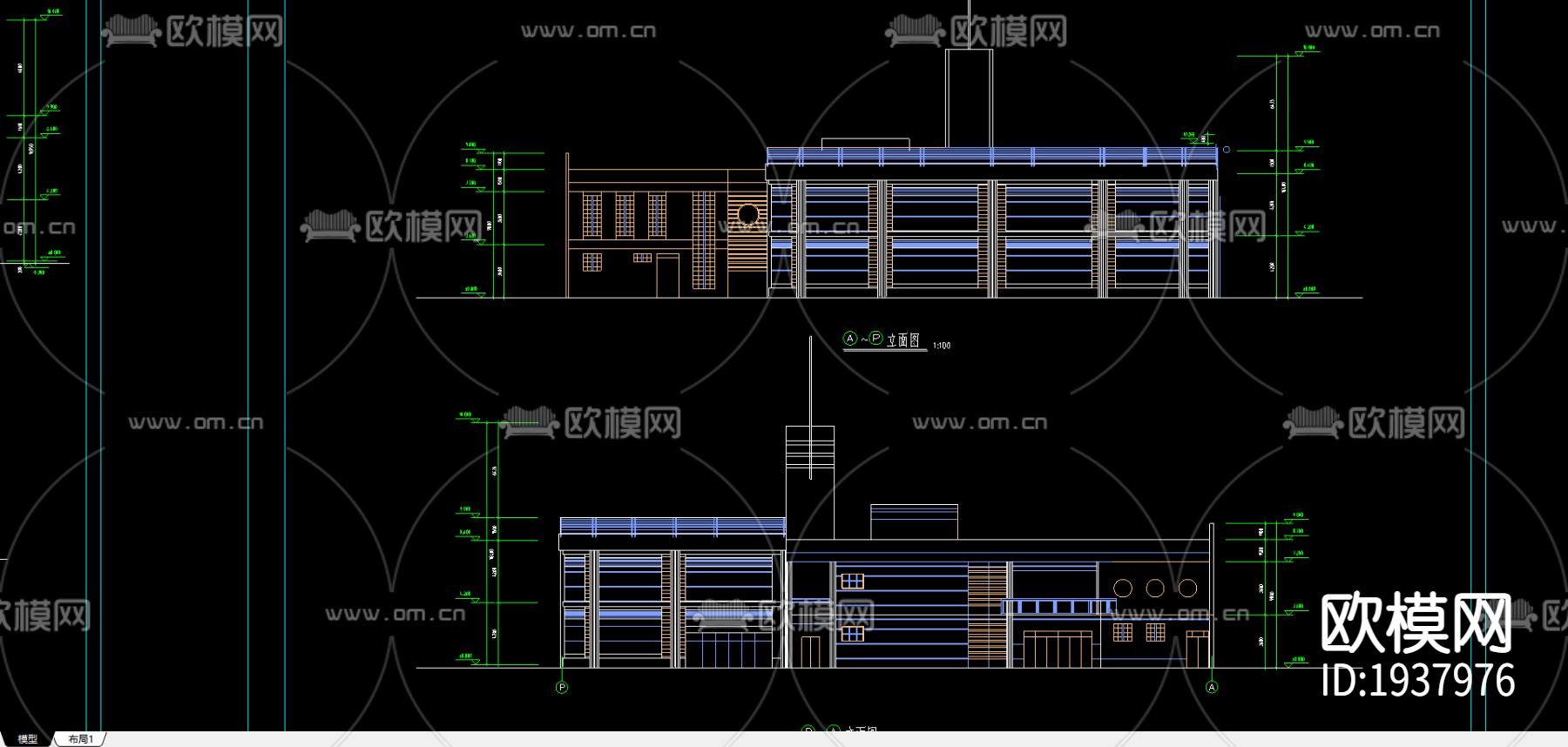 幼儿园建筑cad施工图下载（渲染图2）