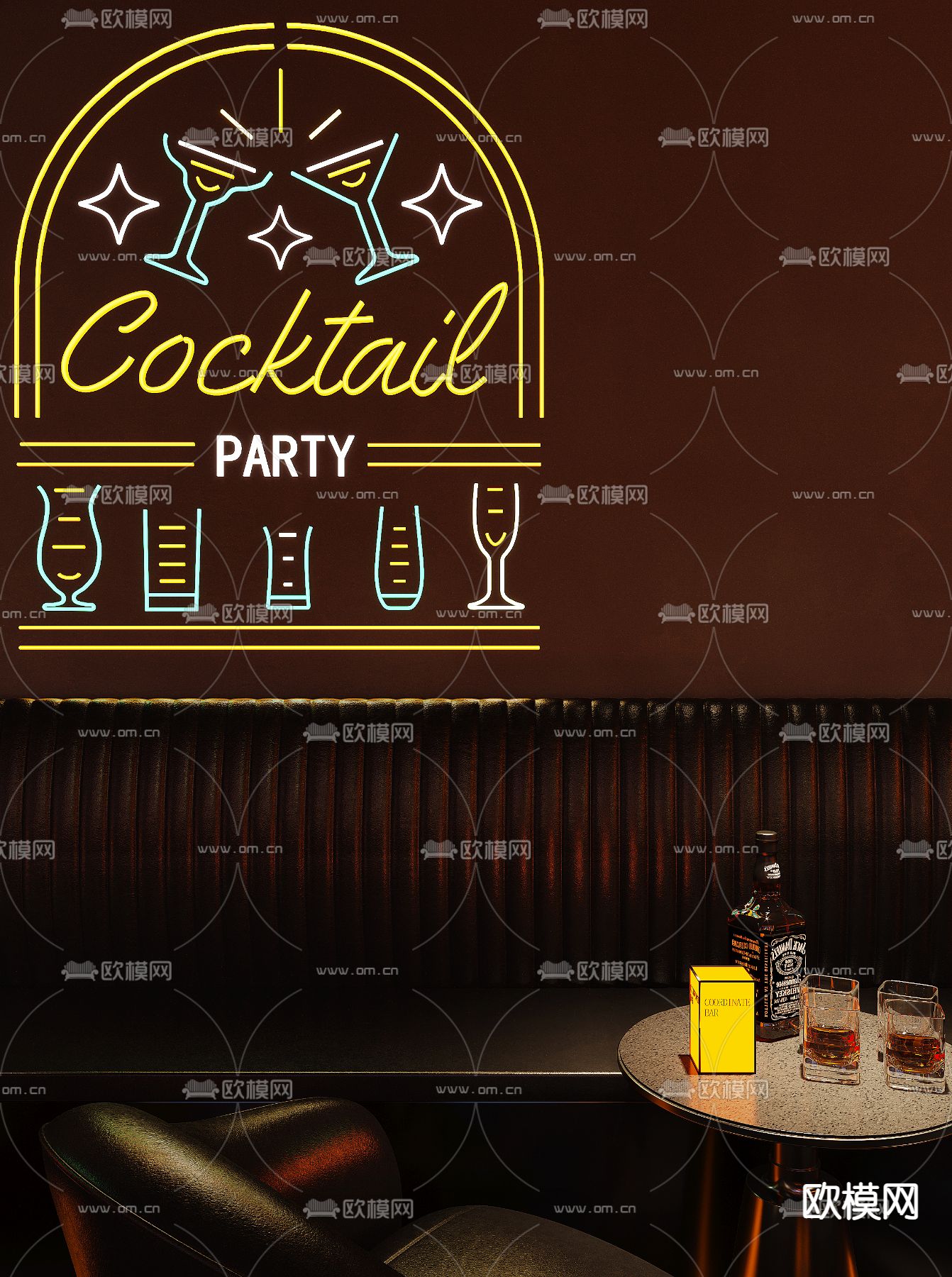 现代音乐酒吧3d模型下载（渲染图6）