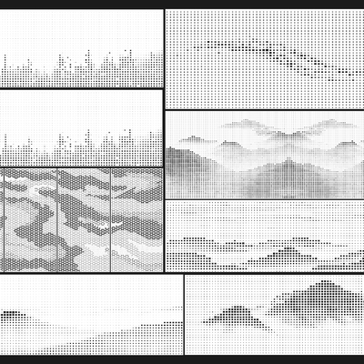 现代镂空隔断su模型