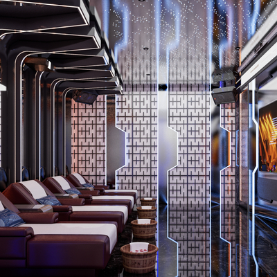  现代SPA会所su模型 