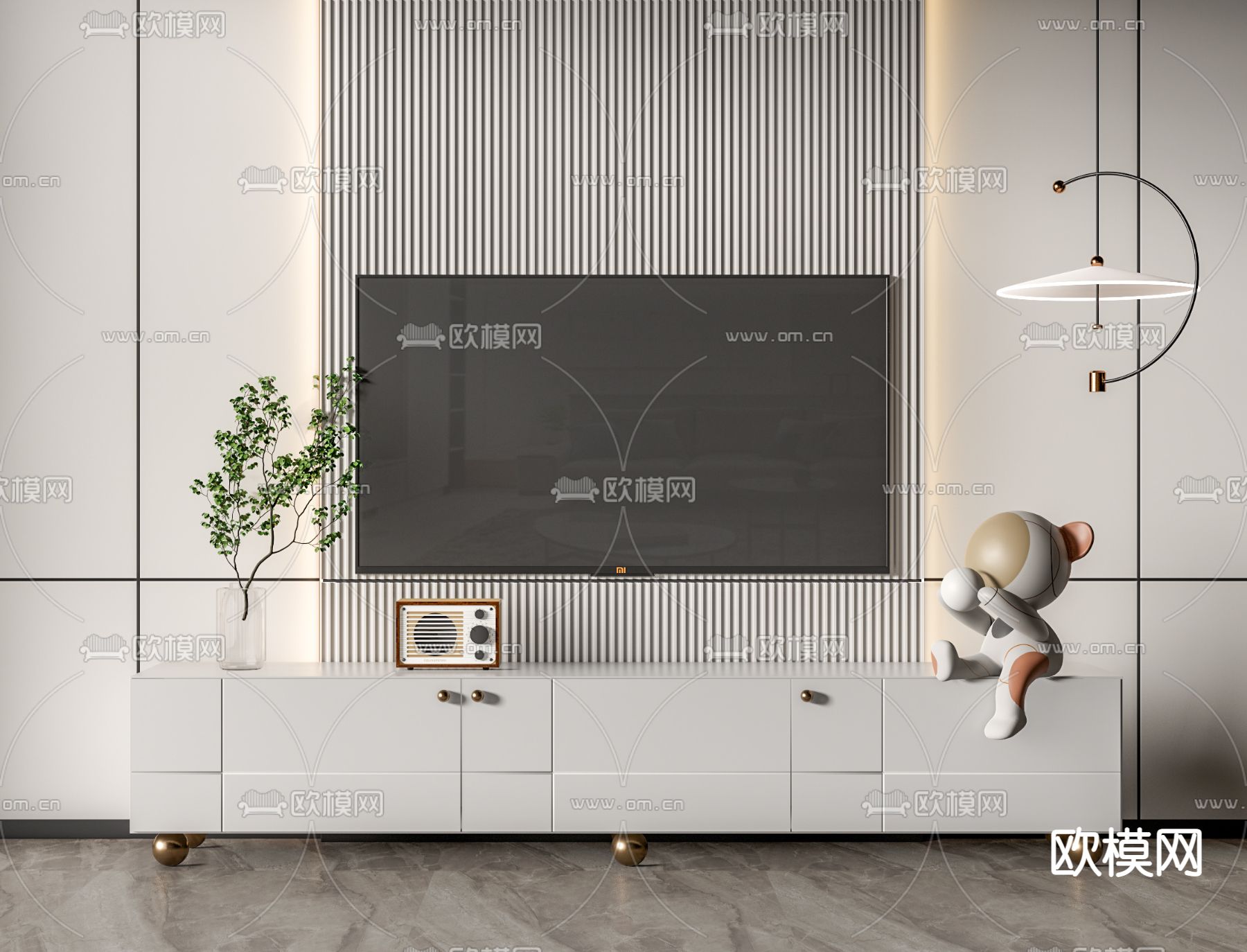 现代电视柜su模型