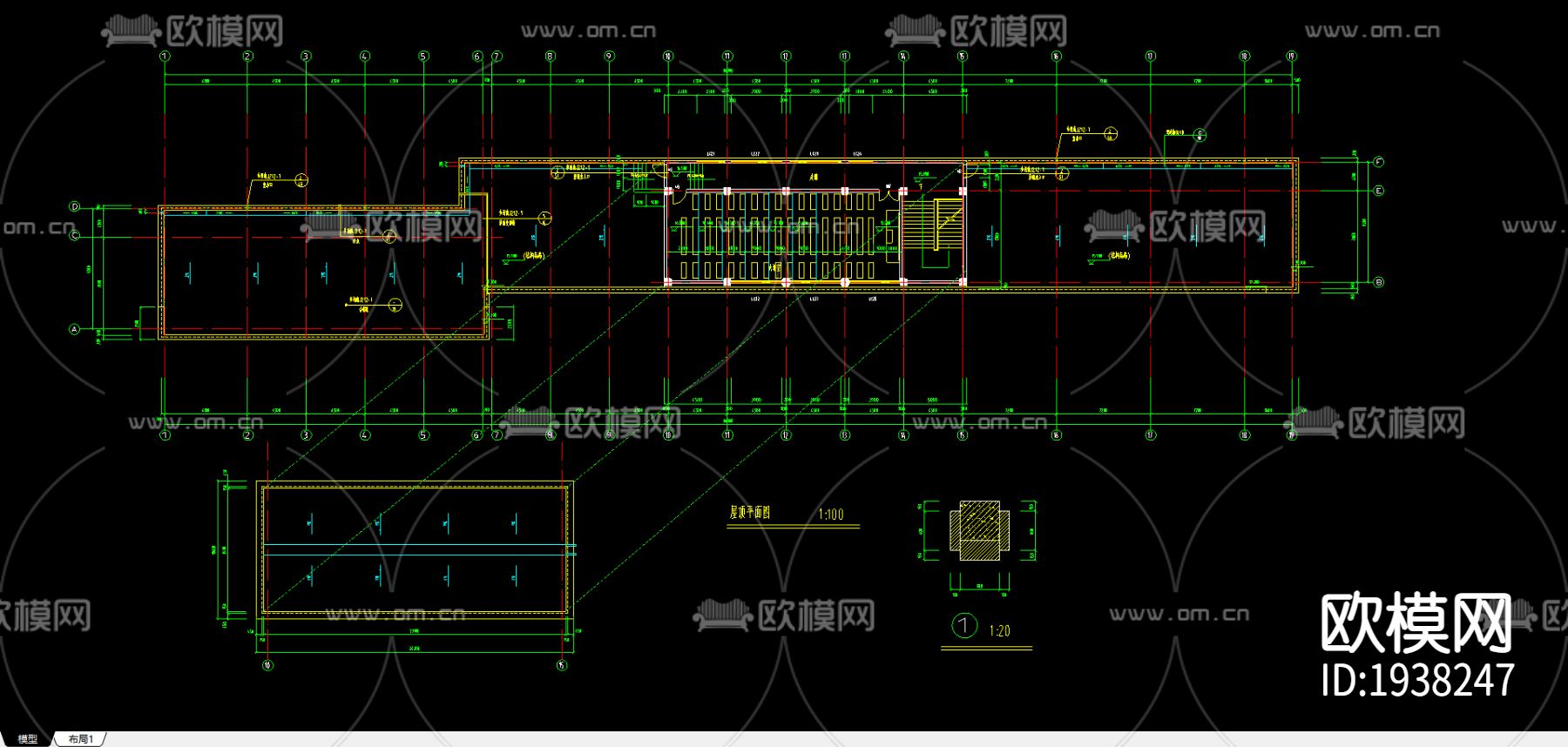 教学楼CAD施工图下载（渲染图4）