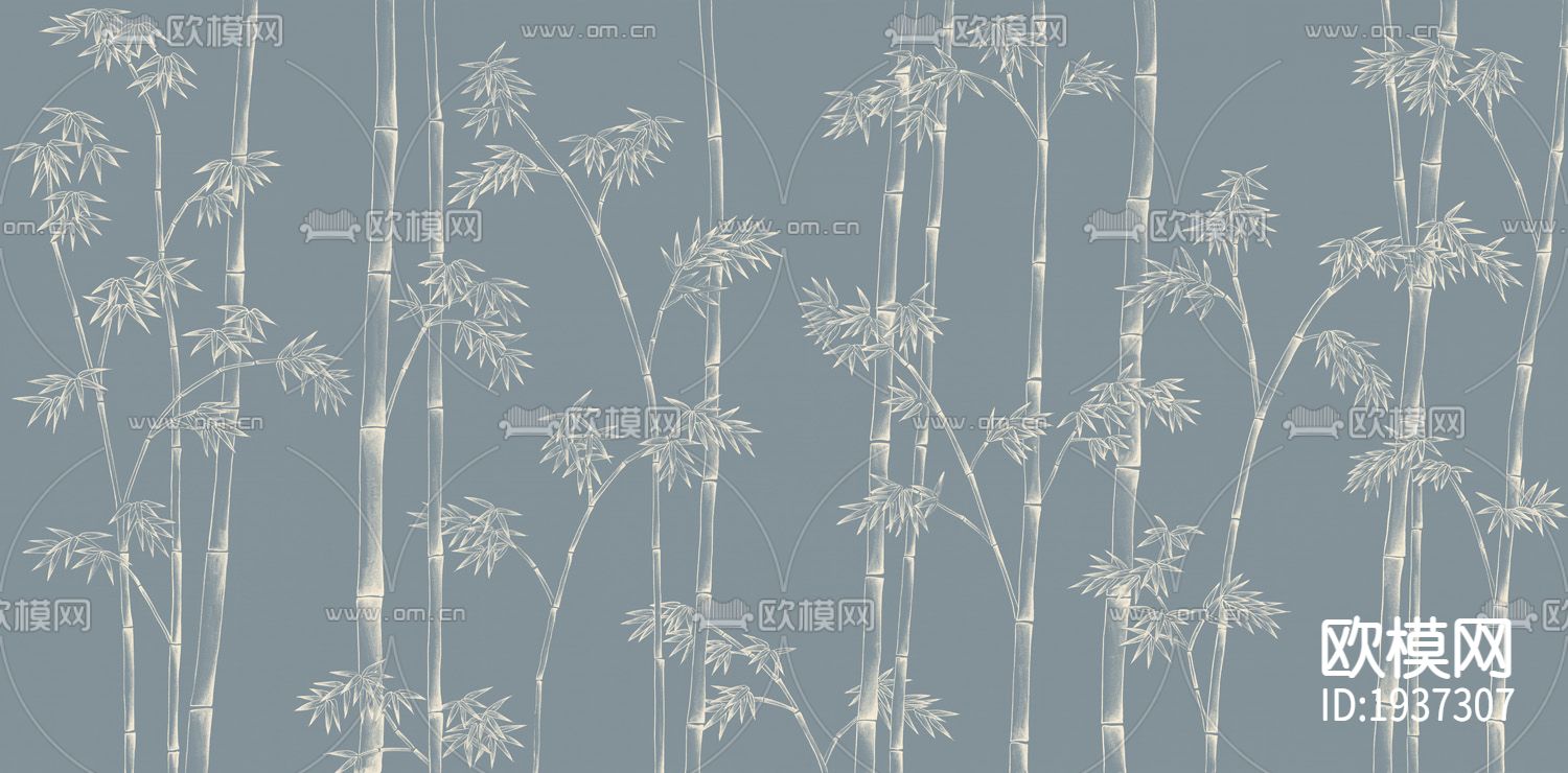 新中式精雕立体墙纸下载（渲染图4）