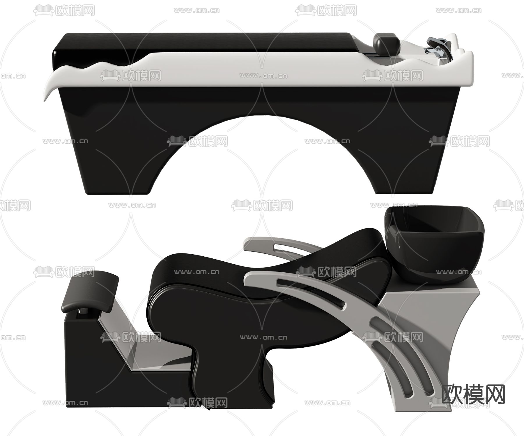 现代洗发床3d模型下载