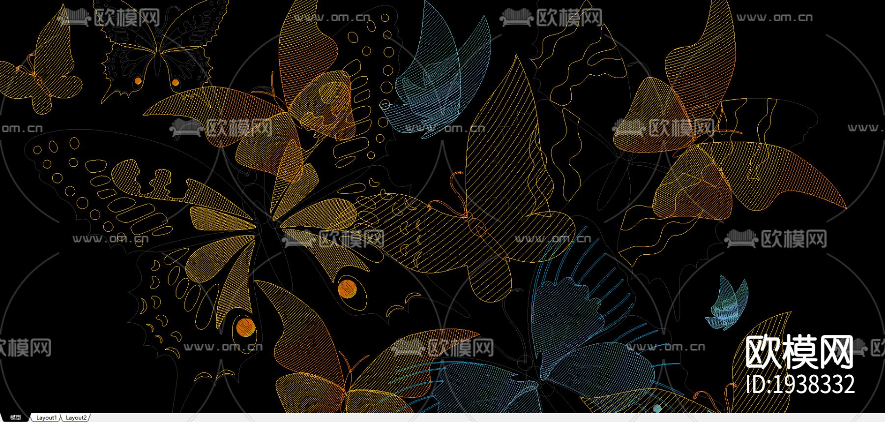 蝴蝶cad图库下载（渲染图3）